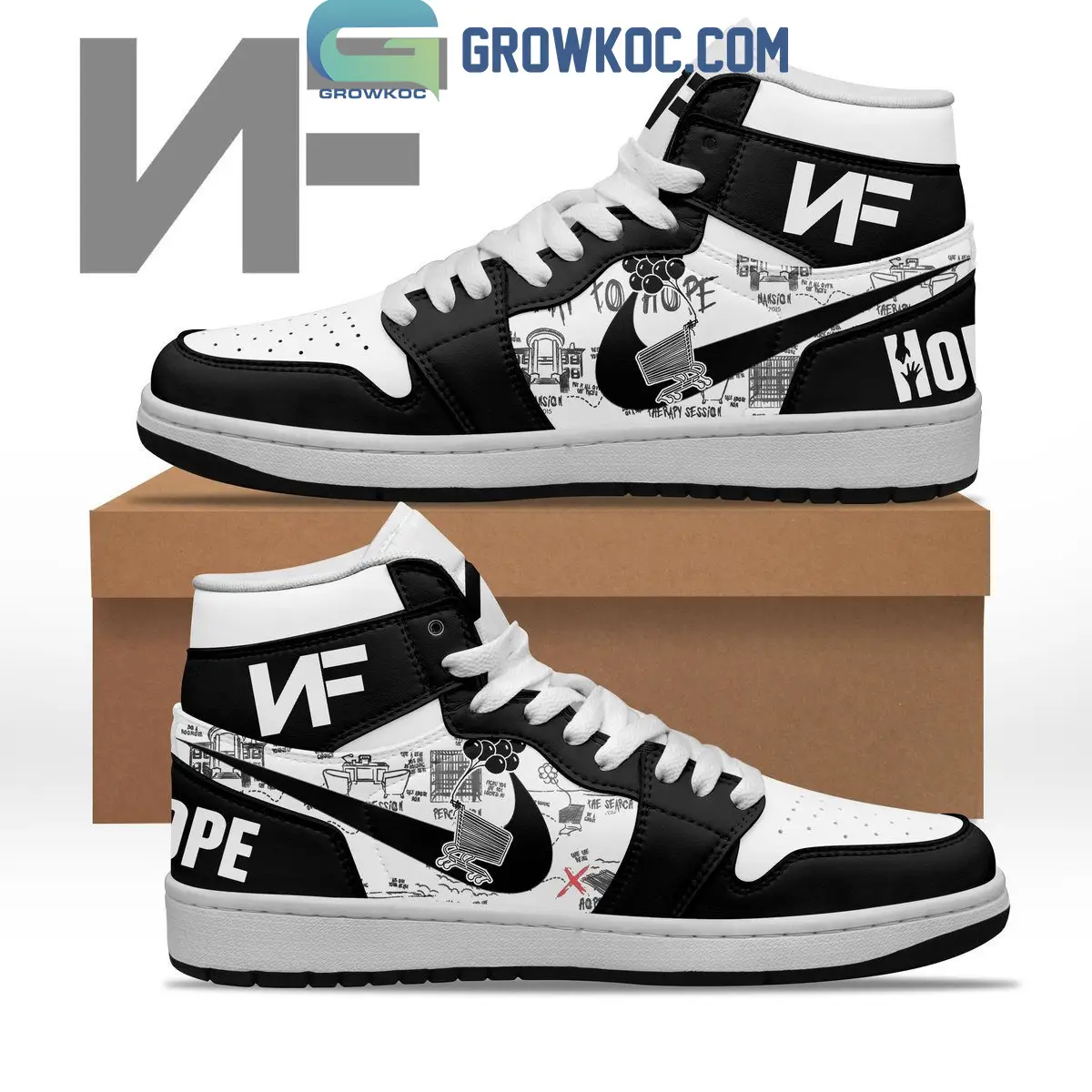 NF Band Hope Song Air Jordan 1 Shoes NF Band Hope Song Air Jordan 1 Shoes - Image 1