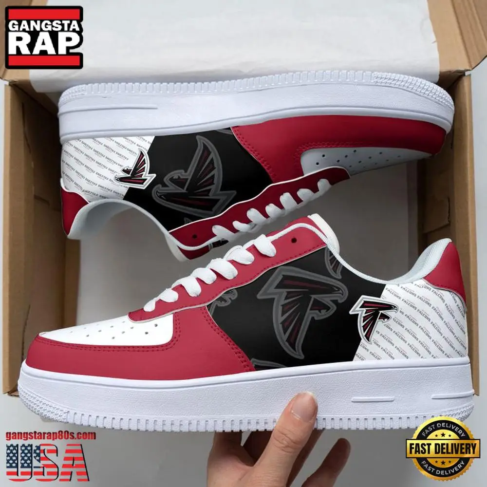 NFL Atlanta Falcons Basic Pattern Football New Design Air Force 1 Running Sneakers Shoes NFL Atlanta Falcons Basic Pattern Football New Design Air Force 1 Running Sneakers Shoes - Image 1