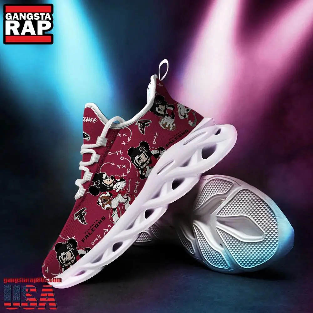 NFL Atlanta Falcons Mickey Mouse Custom Name Max Soul Shoes Running Sneakers NFL Atlanta Falcons Mickey Mouse Custom Name Max Soul Shoes Running Sneakers - Image 1