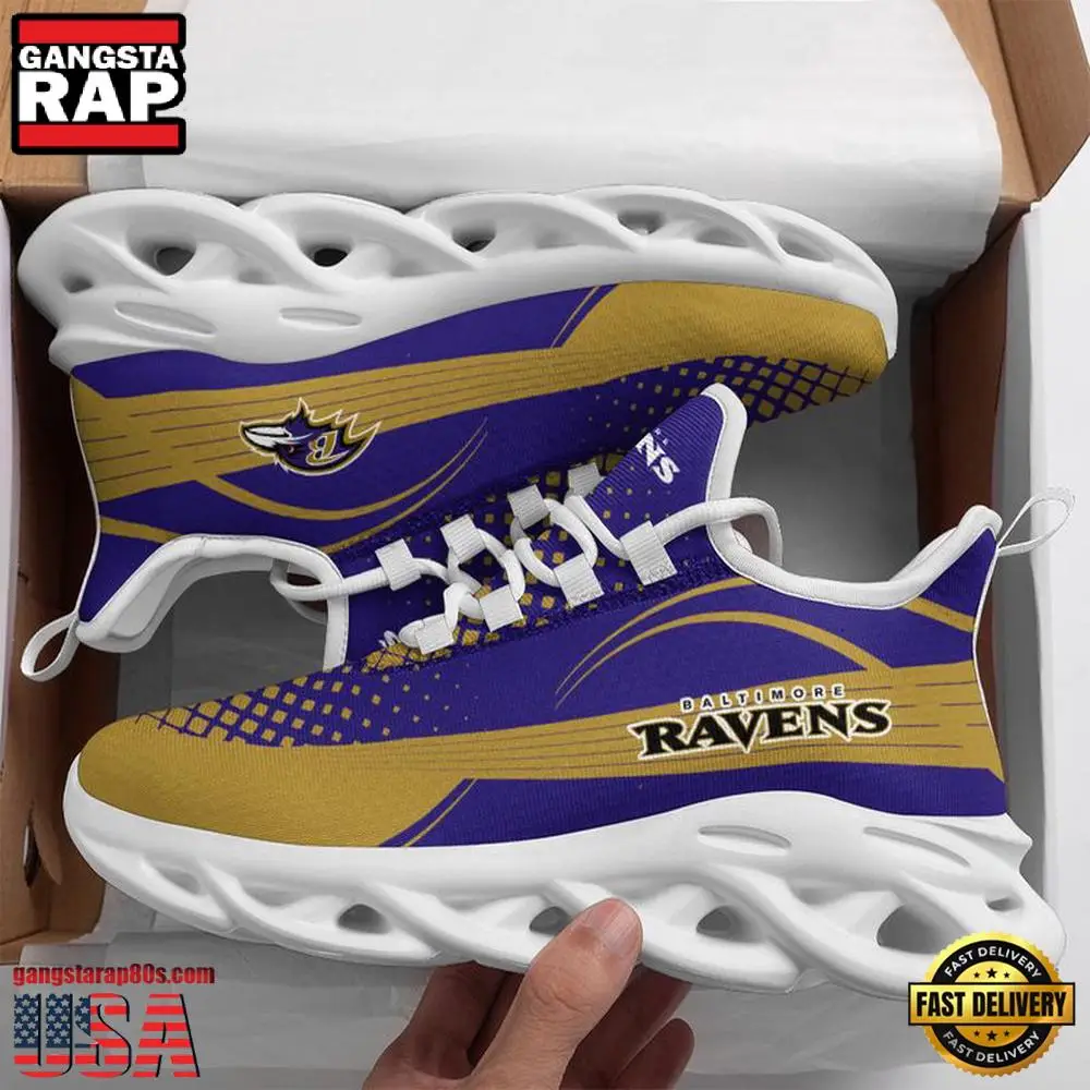 NFL Baltimore Ravens New Design 2025 Max Soul Shoes Running Sneakers