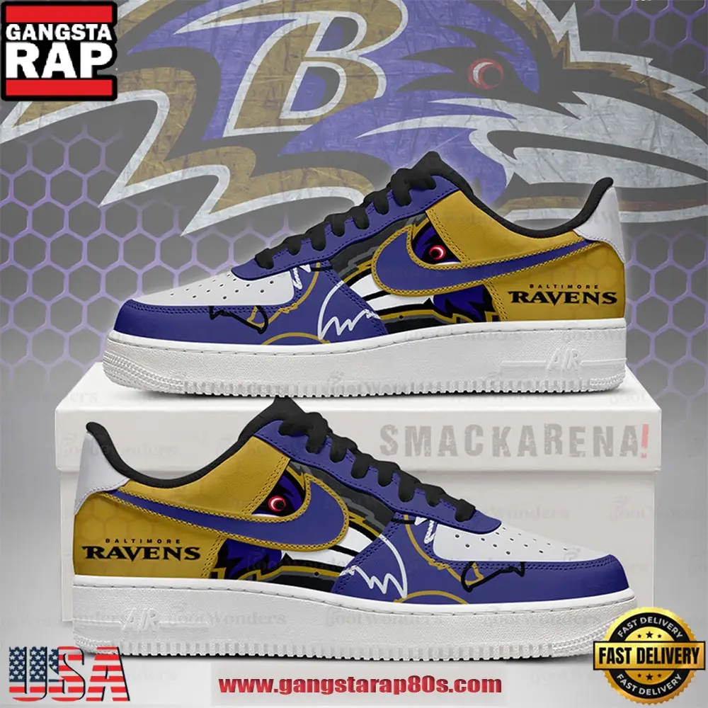 NFL Baltimore Ravens Trending Football Sneakers Nike Air Force 1 Shoes
