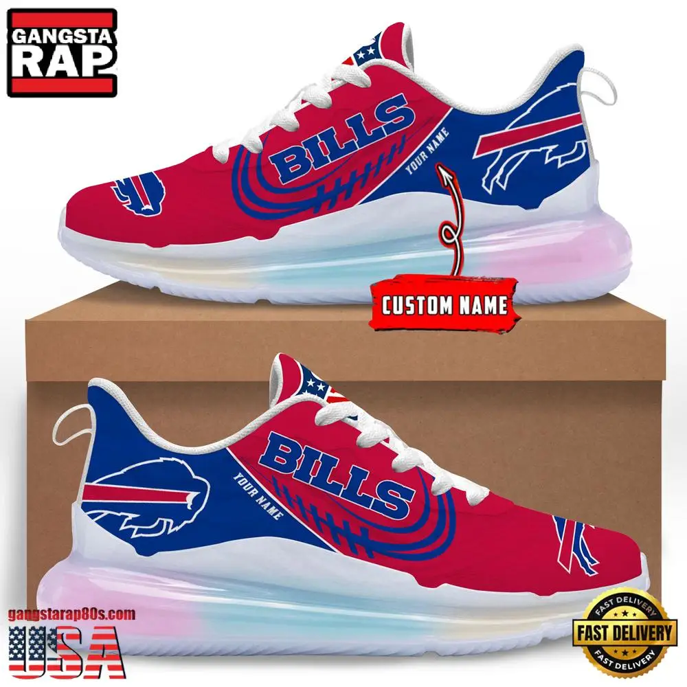 NFL Buffalo Bills Custom Rainbow Atmospheric Air Force 1 Sneaker Shoes NFL Buffalo Bills Custom Rainbow Atmospheric Air Force 1 Sneaker Shoes - Image 1