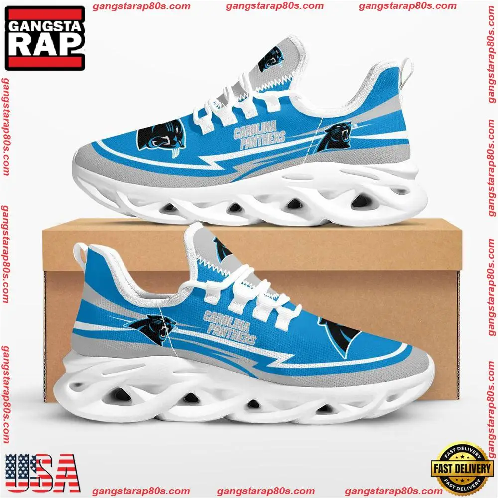 NFL Carolina Panthers Are Coming Curves Max Soul Shoes Running Sneakers NFL Carolina Panthers Are Coming Curves Max Soul Shoes Running Sneakers - Image 1