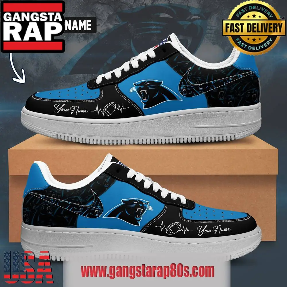 NFL Carolina Panthers Custom Name Air Force 1 Running Sneakers Shoes
