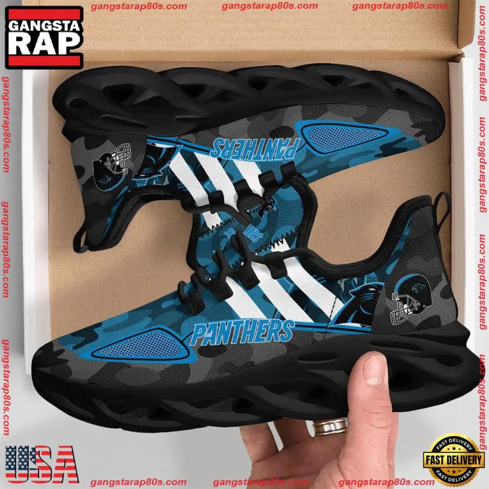 NFL Carolina Panthers Military Camouflage Max Soul Shoes Running Sneakers Running Sneakers