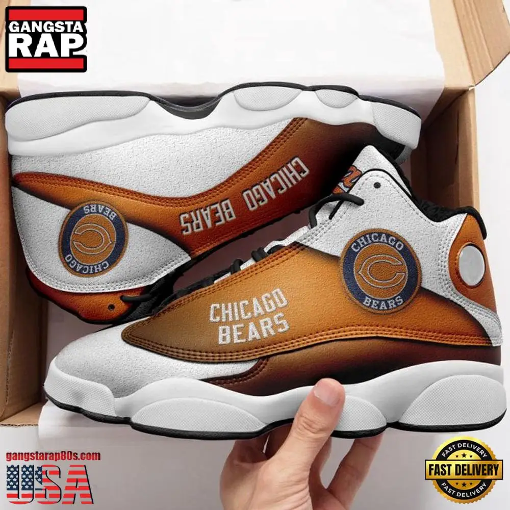 NFL Chicago Bears Football New Design Air Jordan 13 Running Sneakers Shoes