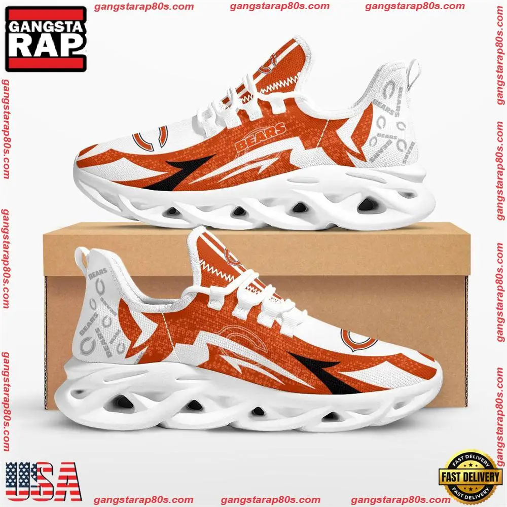 NFL Chicago Bears Symbol Geometric Pattern Max Soul Shoes Running Sneakers