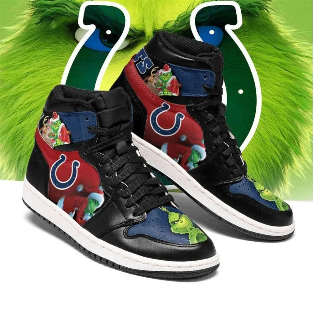 NFL Christmas The Grinch Indianapolis Colts NFL JD1 Boot Sneakers Shoes NFL Christmas The Grinch Indianapolis Colts NFL JD1 Boot Sneakers Shoes - Image 1