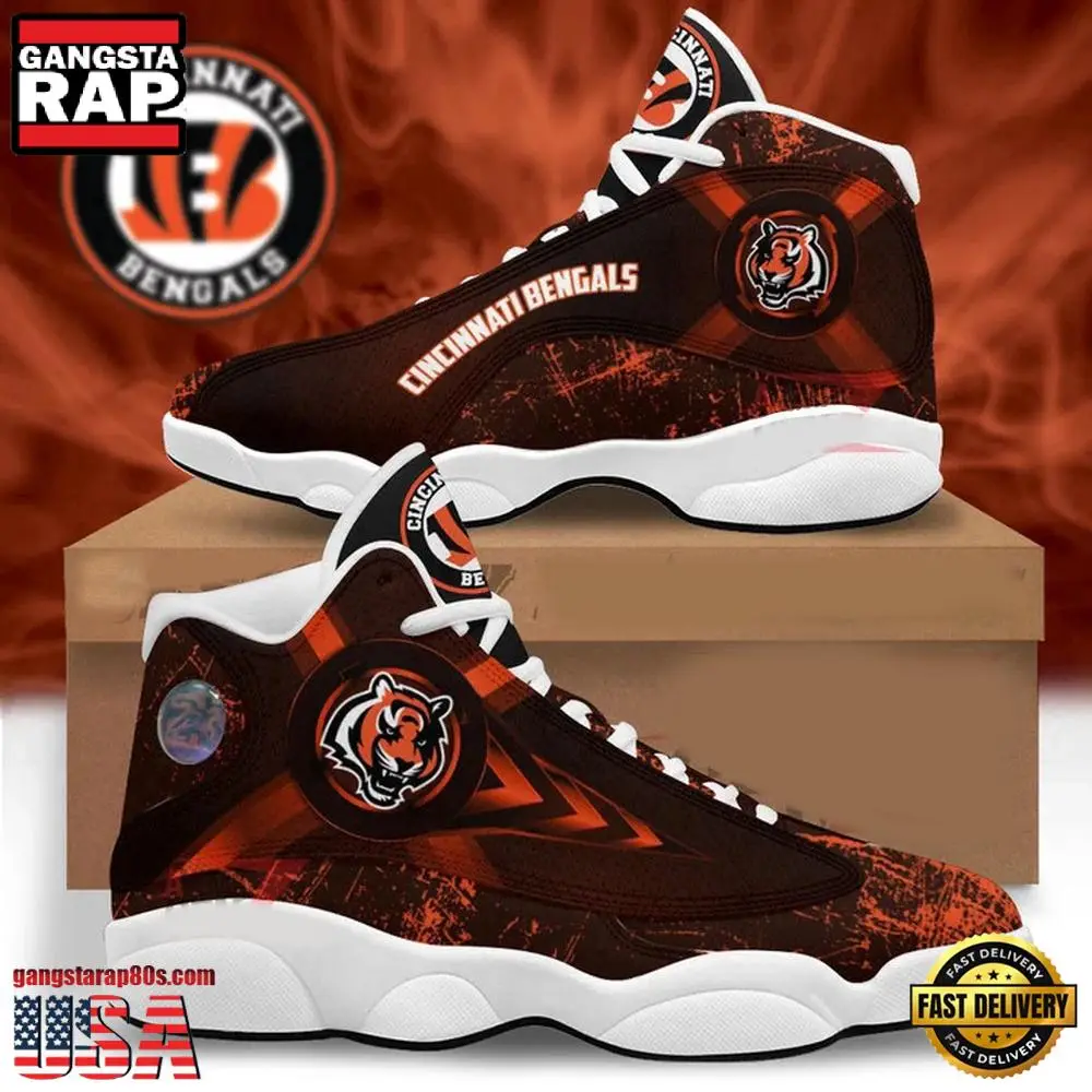 NFL Cincinnati Bengals New Design Air Jordan 13 Running Sneakers Shoes For Fans NFL Cincinnati Bengals New Design Air Jordan 13 Running Sneakers Shoes For Fans - Image 1
