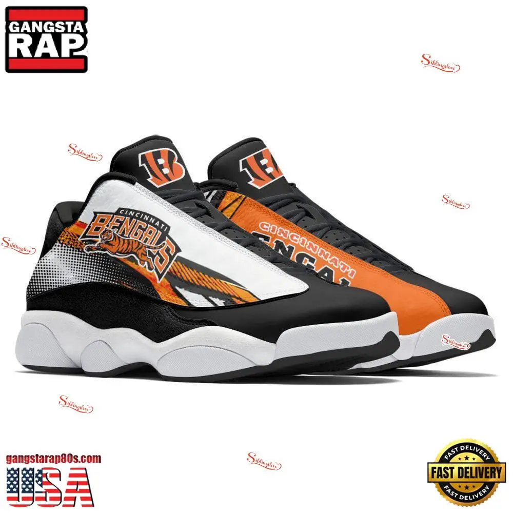 NFL Cincinnati Bengals New Design Air Jordan 13 Running Sneakers Shoes For Fans