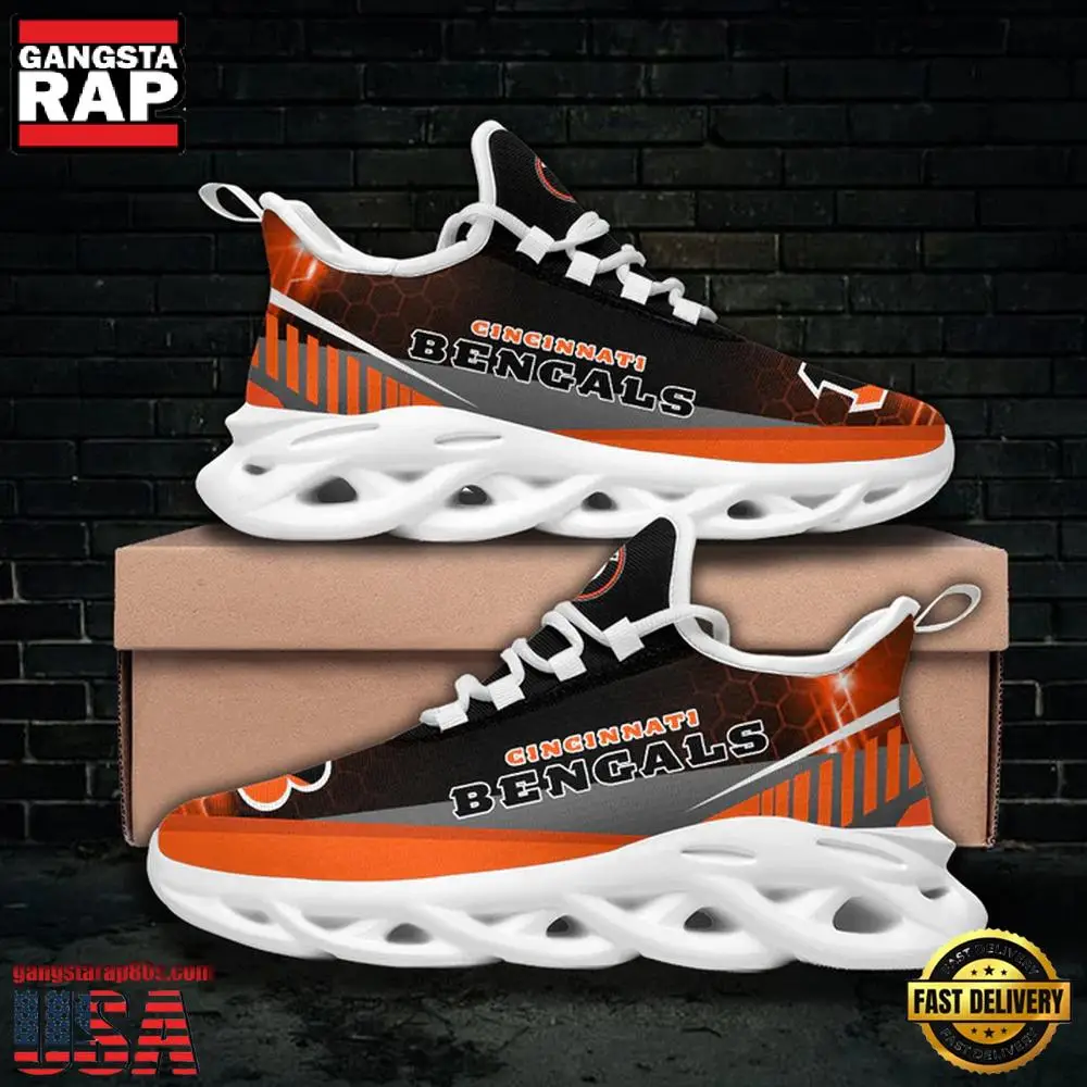 NFL Cincinnati Bengals Pattern Max Soul Shoes Running Sneakers New Designer