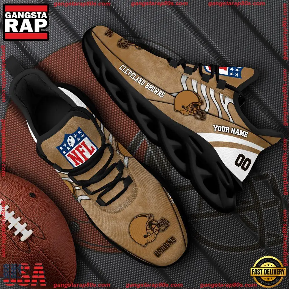 NFL Cleveland Browns New Design Max Soul Shoes, Running Sneakers
