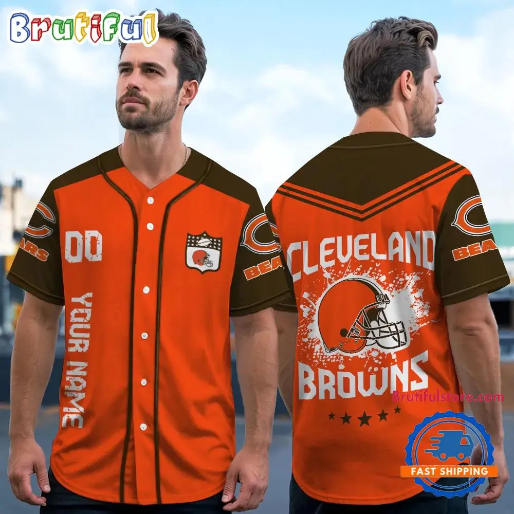 NFL Cleveland Browns Personalized Baseball Jersey
