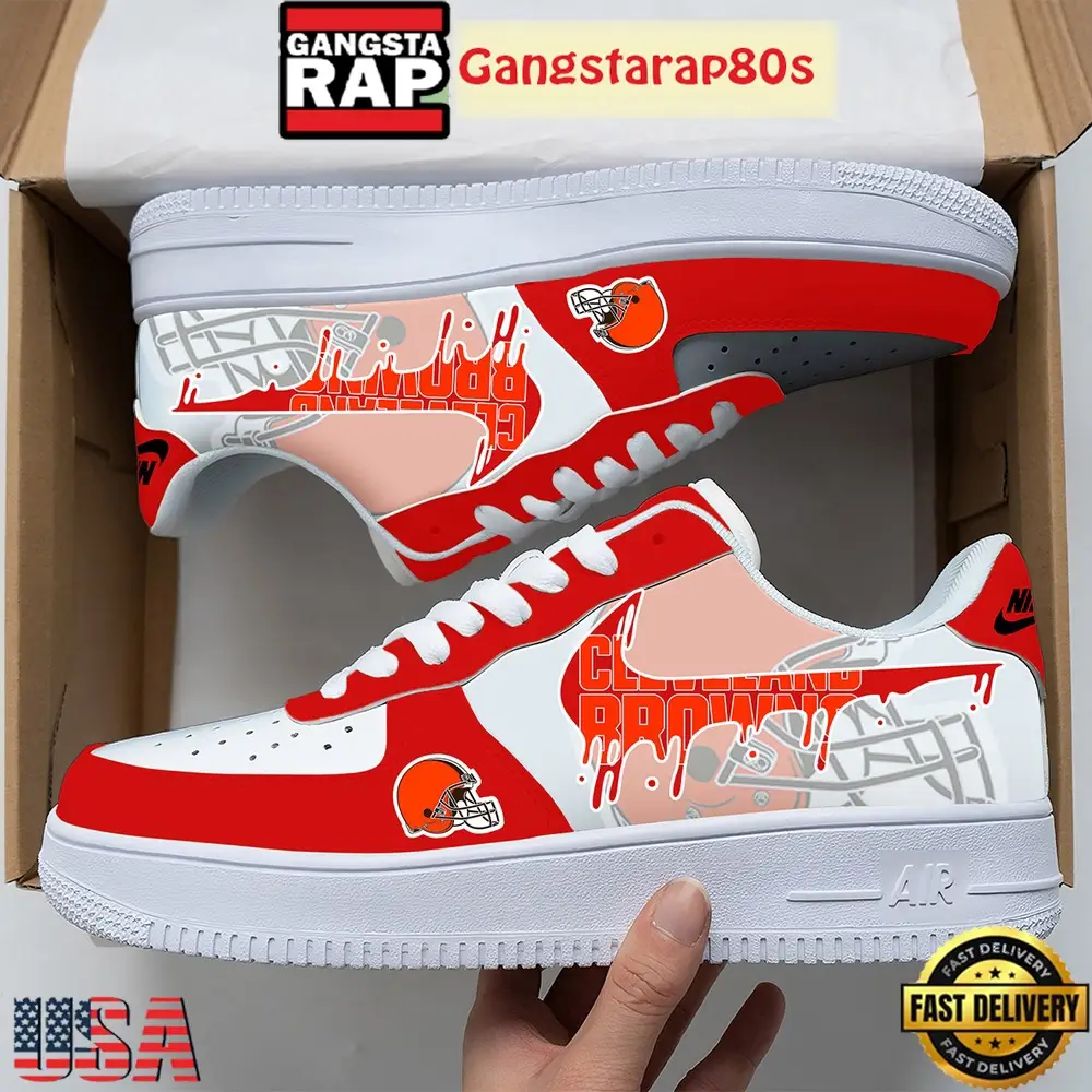 NFL Cleveland Browns Team Logo Unique Air Force 1 Shoes Running Sneakers NFL Cleveland Browns Team Logo Unique Air Force 1 Shoes Running Sneakers - Image 1