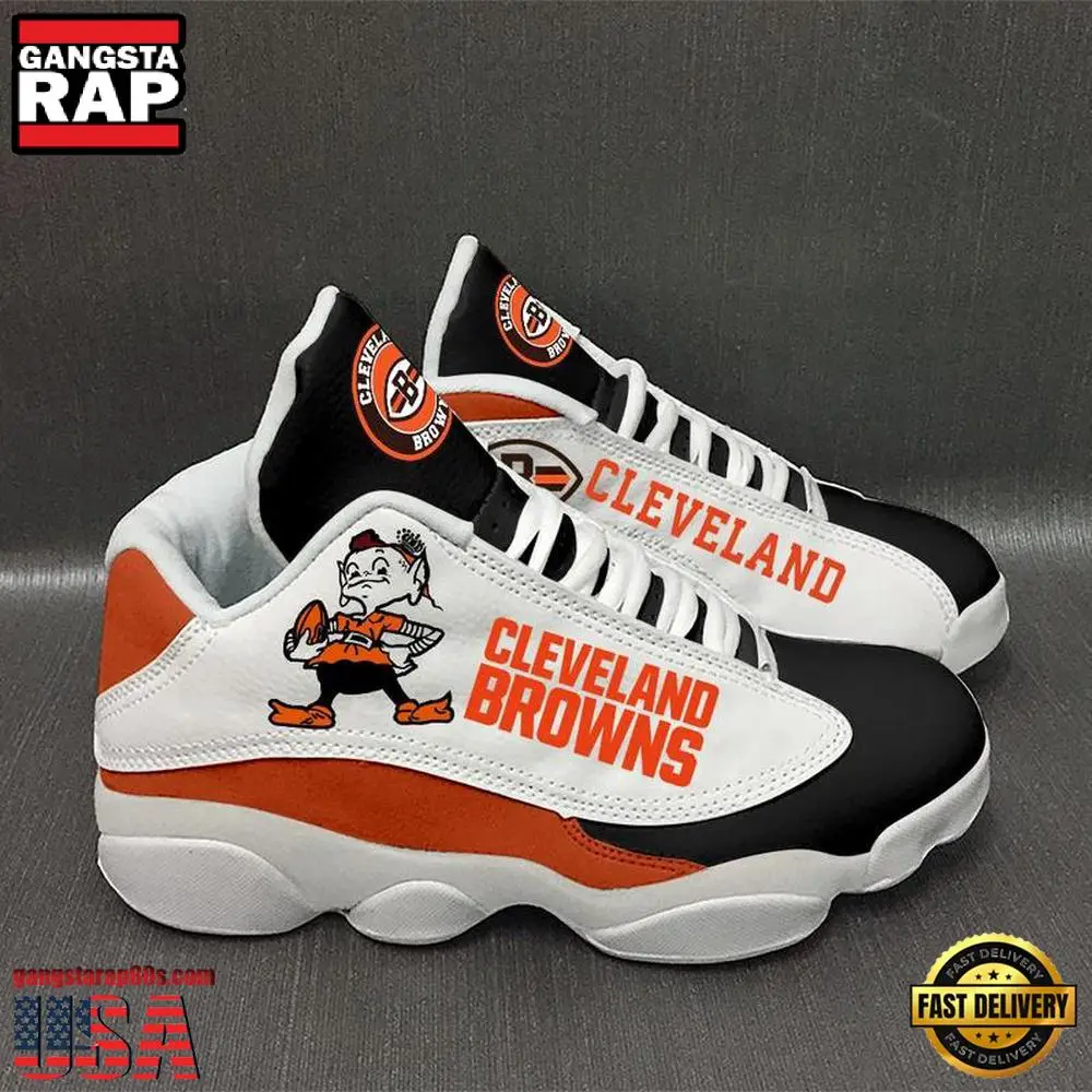 NFL Cleveland Browns Ver 1 Air Jordan 13 Sneaker NFL Cleveland Browns Ver 1 Air Jordan 13 Sneaker - Image 1