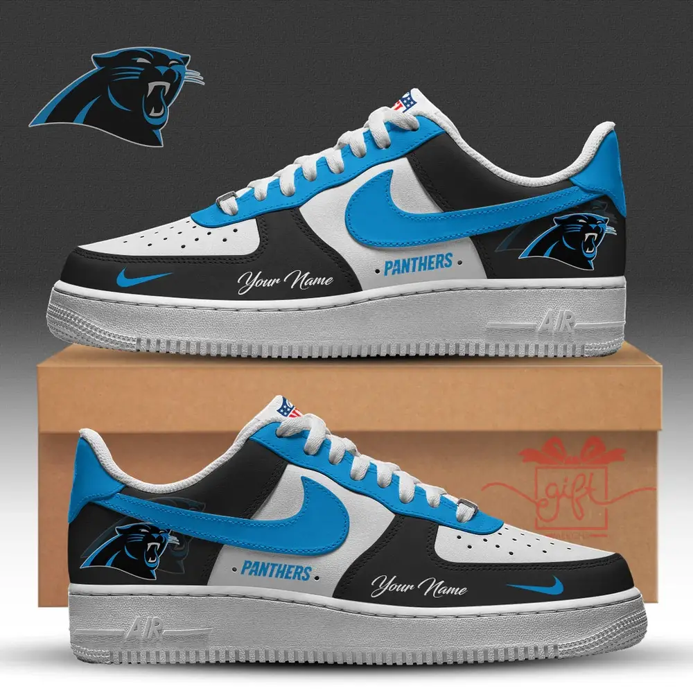 NFL Custom Carolina Panthers New 2026 Version Nike Air Force 1 Fashions Shoes NFL Custom Carolina Panthers New 2026 Version Nike Air Force 1 Fashions Shoes - Image 1