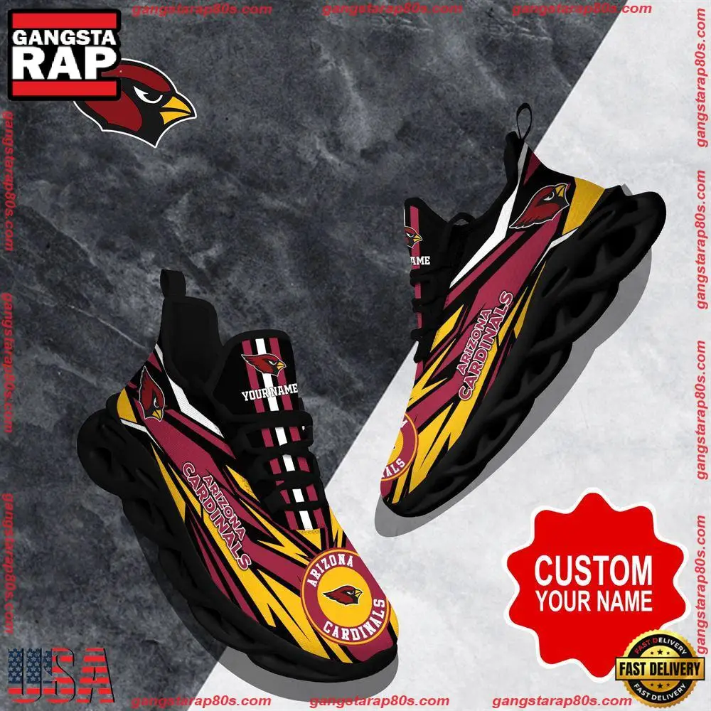 NFL Custom Name Arizona Cardinals Football Max Soul Shoes Running Sneakers NFL Custom Name Arizona Cardinals Football Max Soul Shoes Running Sneakers - Image 1