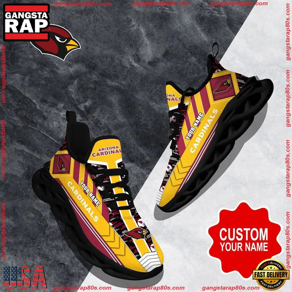 NFL Custom Name Arizona Cardinals Logo Max Soul Shoes Running Sneakers