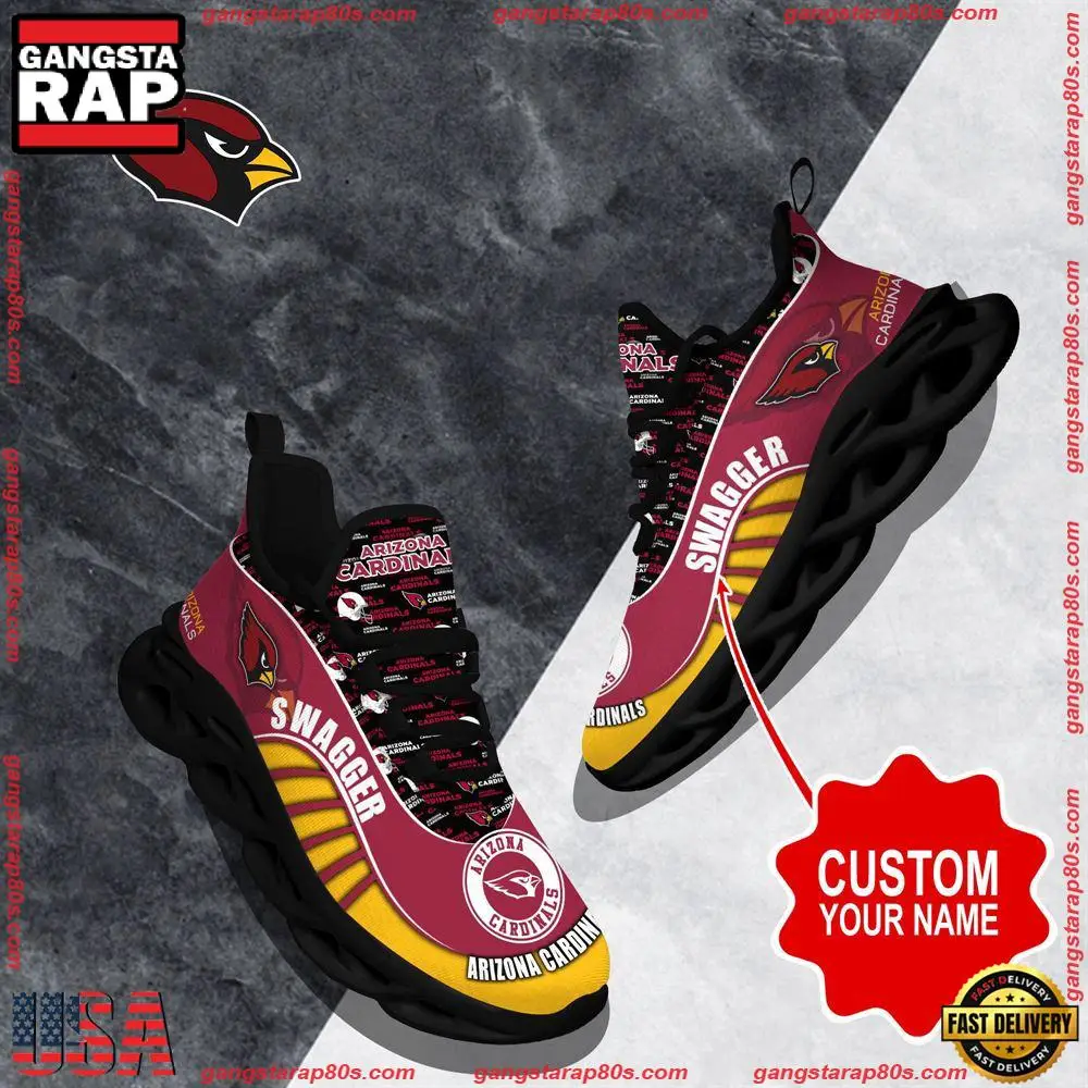 NFL Custom Name Arizona Cardinals Sport Football Max Soul Shoes Running Sneakers