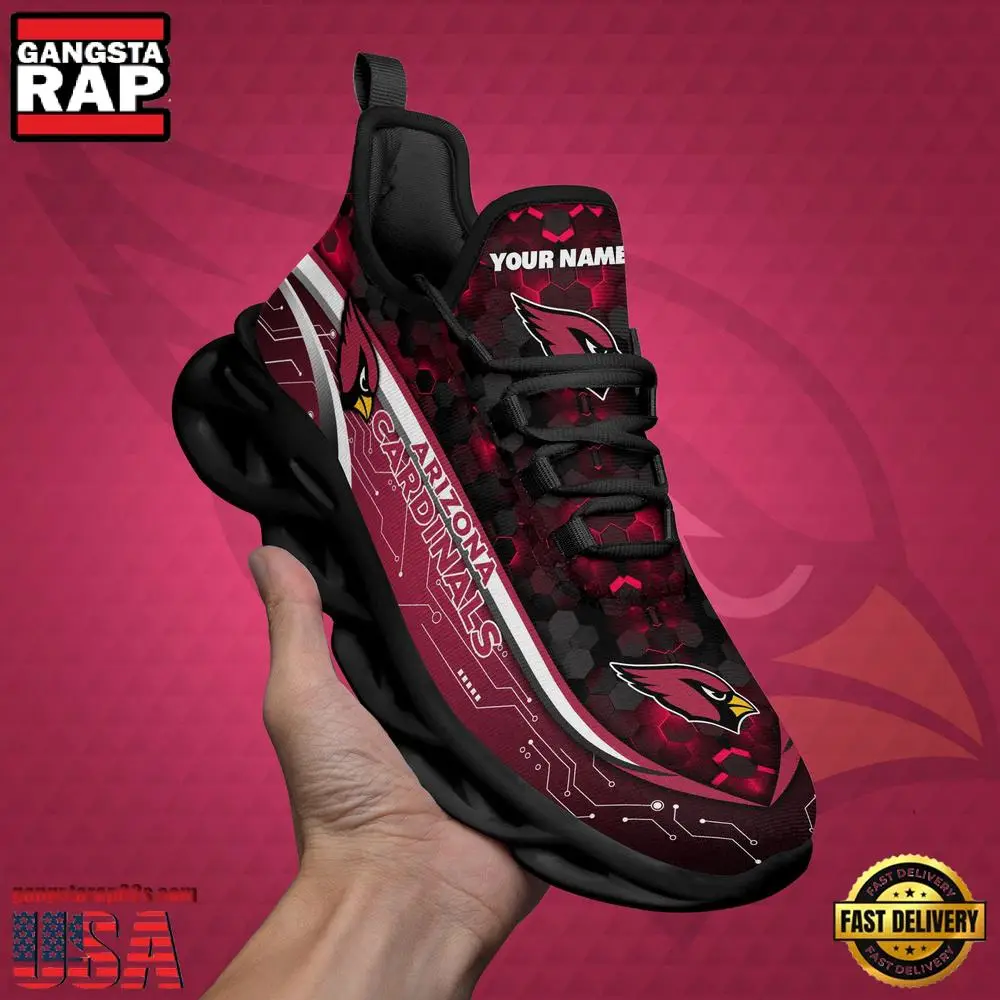 NFL Custom Name Arizona Cardinals Team Logo New Design Max Soul Shoes Running Sneakers