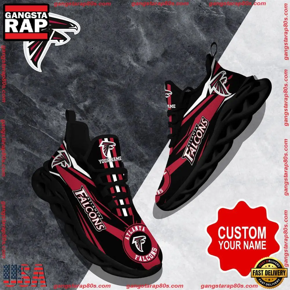 NFL Custom Name Atlanta Falcons Football Max Soul Shoes Running Sneakers