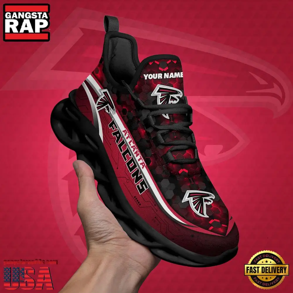 NFL Custom Name Atlanta Falcons Team Logo New Design Max Soul Shoes Running Sneakers NFL Custom Name Atlanta Falcons Team Logo New Design Max Soul Shoes Running Sneakers - Image 1