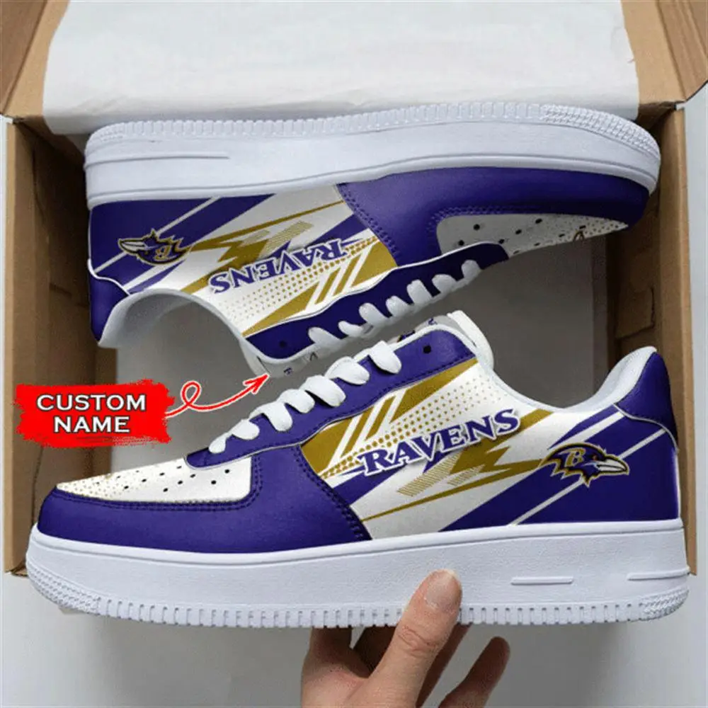 NFL Custom Name Baltimore Ravens Super Bowl Air Force 1 Shoes Sneakers