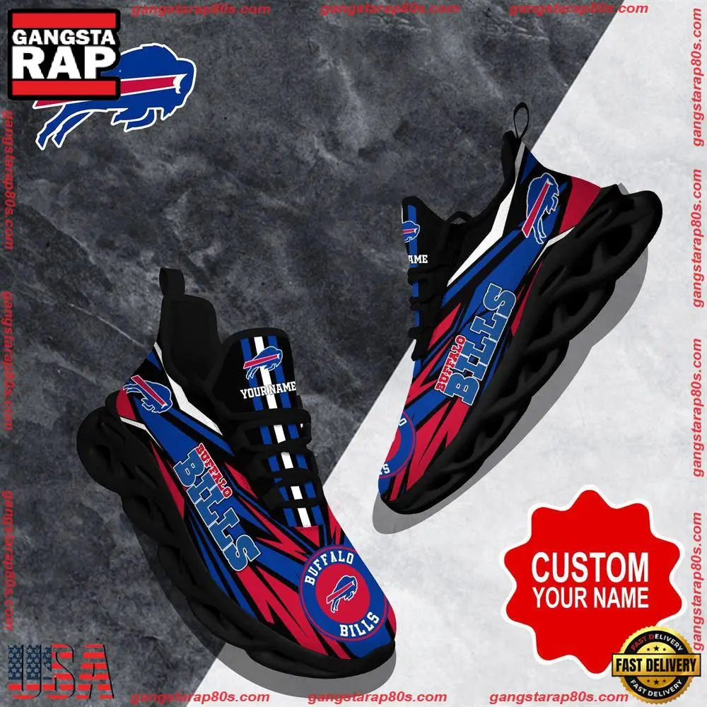 NFL Custom Name Buffalo Bills Football Max Soul Shoes Running Sneakers