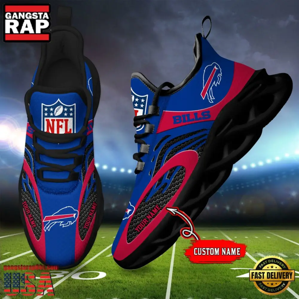 NFL Custom Name Buffalo Bills Limited New Design Max Soul Running Sneakers Shoes NFL Custom Name Buffalo Bills Limited New Design Max Soul Running Sneakers Shoes - Image 1