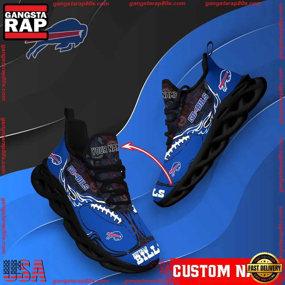 NFL Custom Name Buffalo Bills Max Soul Shoes Running Sneakers NFL Custom Name Buffalo Bills Max Soul Shoes Running Sneakers - Image 1