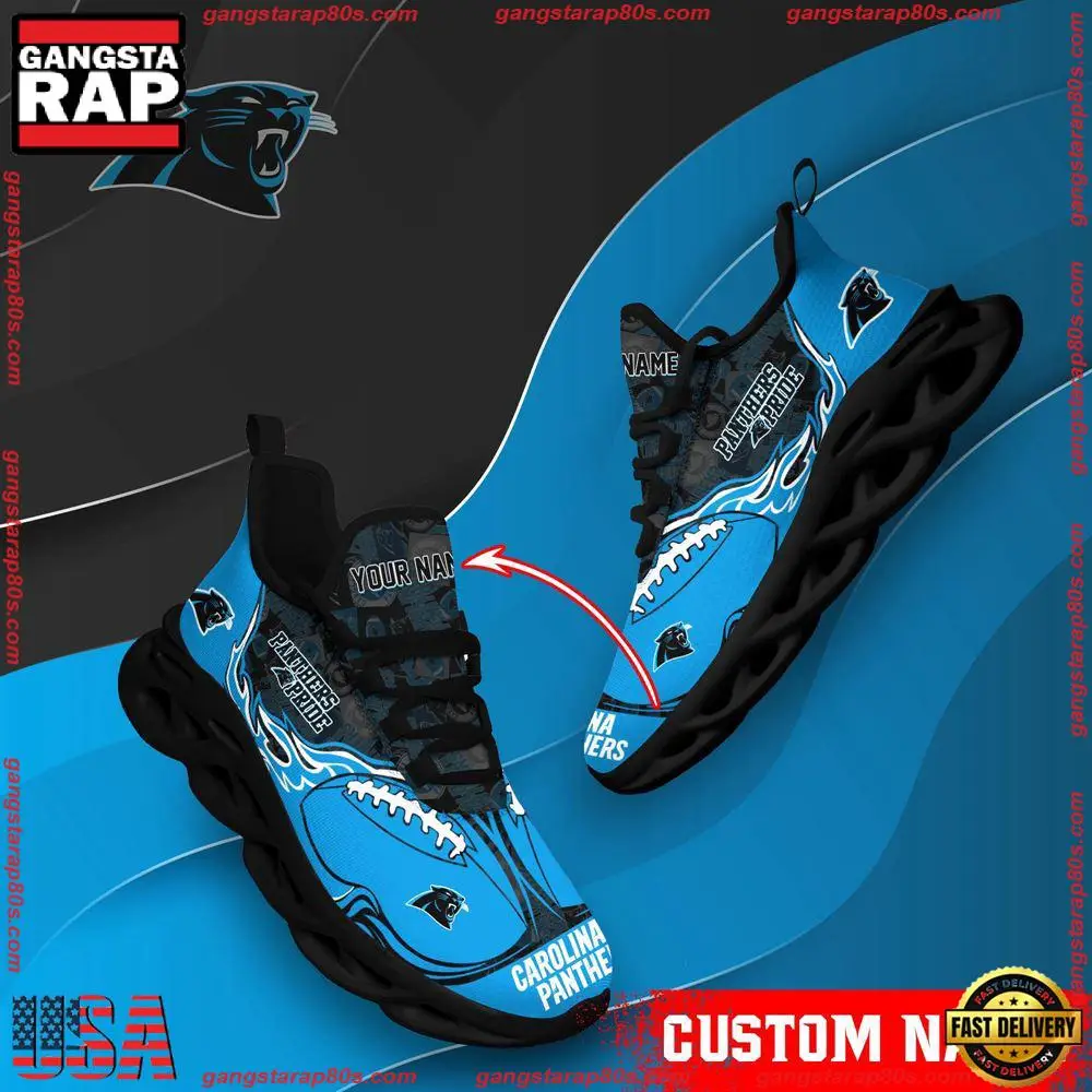 NFL Custom Name Carolina Panthers Max Soul Shoes Running Sneakers
