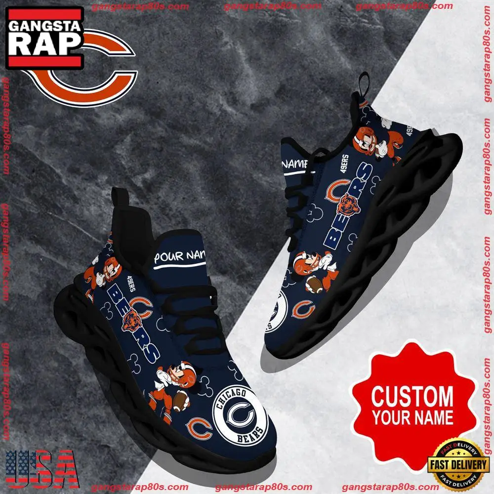 NFL Custom Name Chicago Bears Christmas Max Soul Shoes Running Sneakers