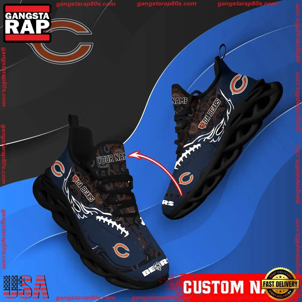 NFL Custom Name Chicago Bears Max Soul Shoes Running Sneakers