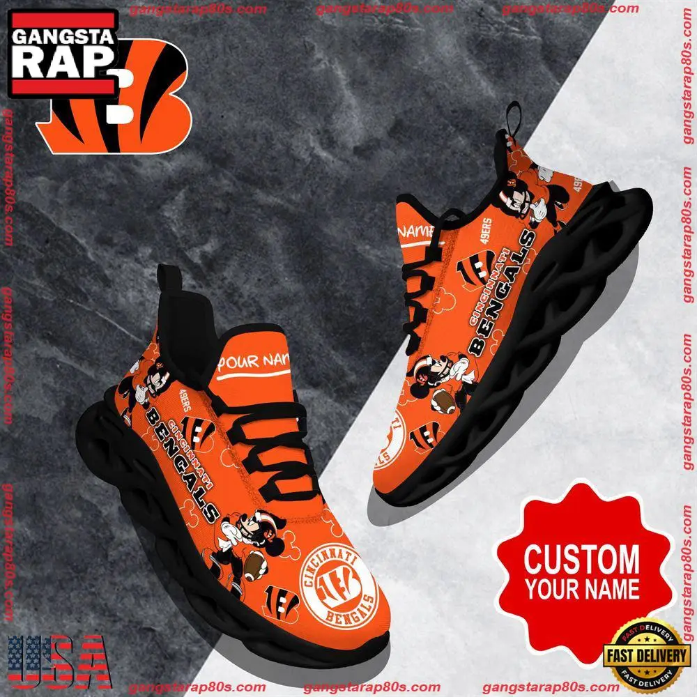 NFL Custom Name Cincinnati Bengals Christmas Max Soul Shoes Running Sneakers