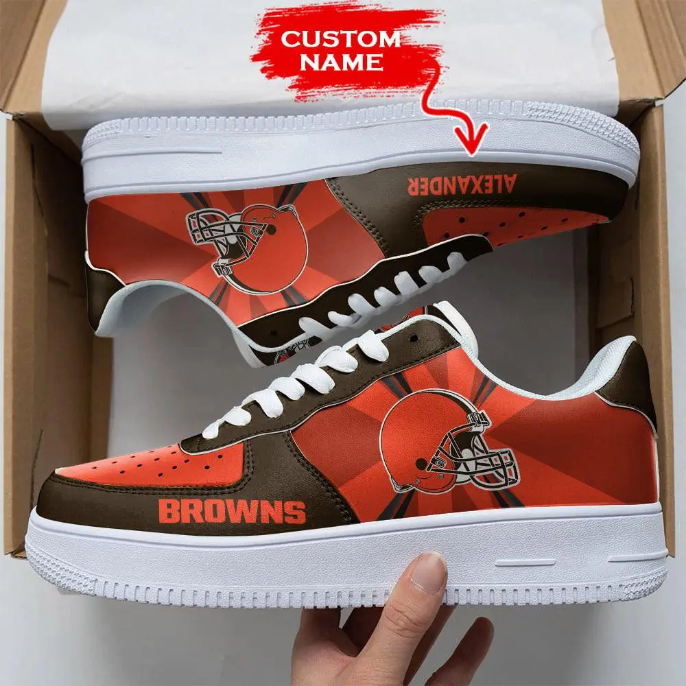 NFL Custom Name Cleveland Browns Custom Super Bowl Air Force 1 Shoes Sneakers For Fans