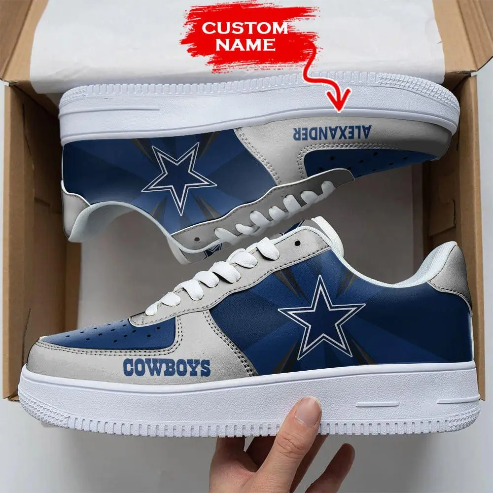 NFL Custom Name Dallas Cowboys Custom Super Bowl Air Force 1 Shoes Sneakers For Fans