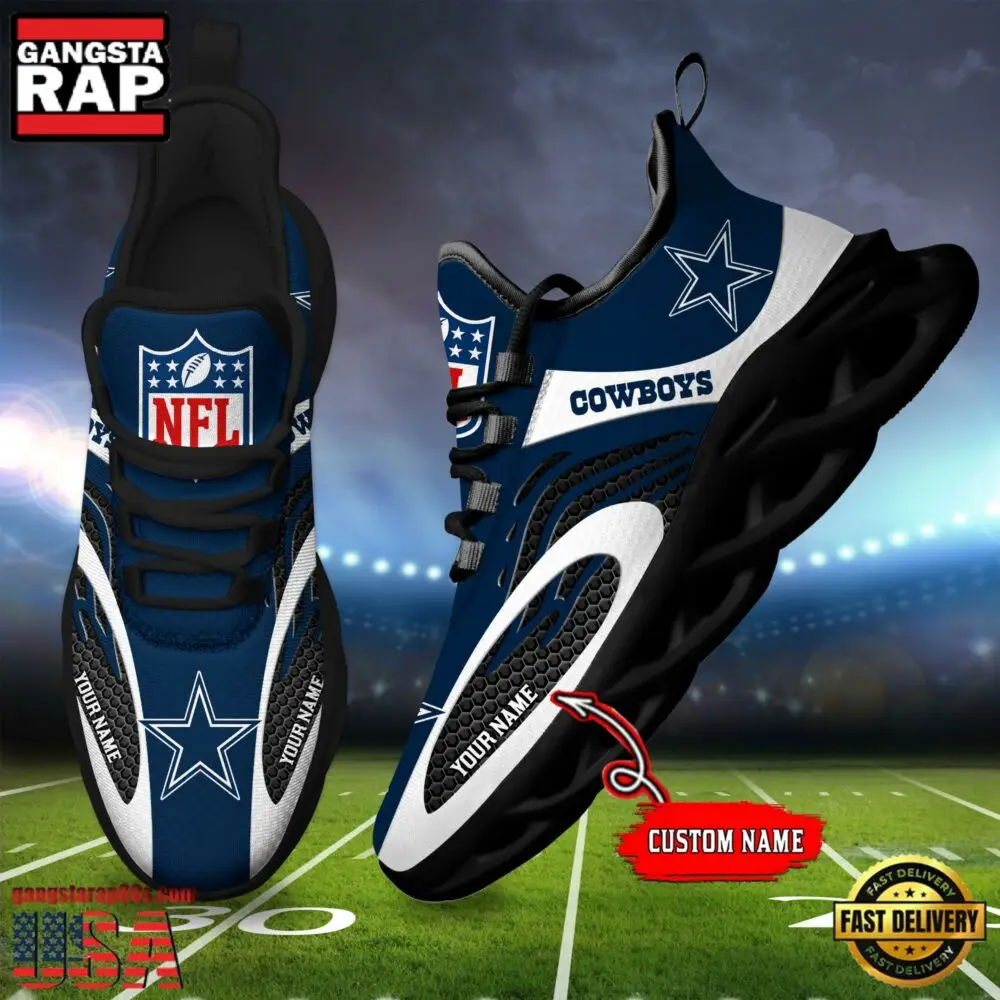 NFL Custom Name Dallas Cowboys Limited New Design Max Soul Running Sneakers Shoes