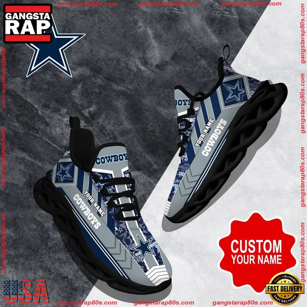 NFL Custom Name Dallas Cowboys Logo Max Soul Shoes Running Sneakers