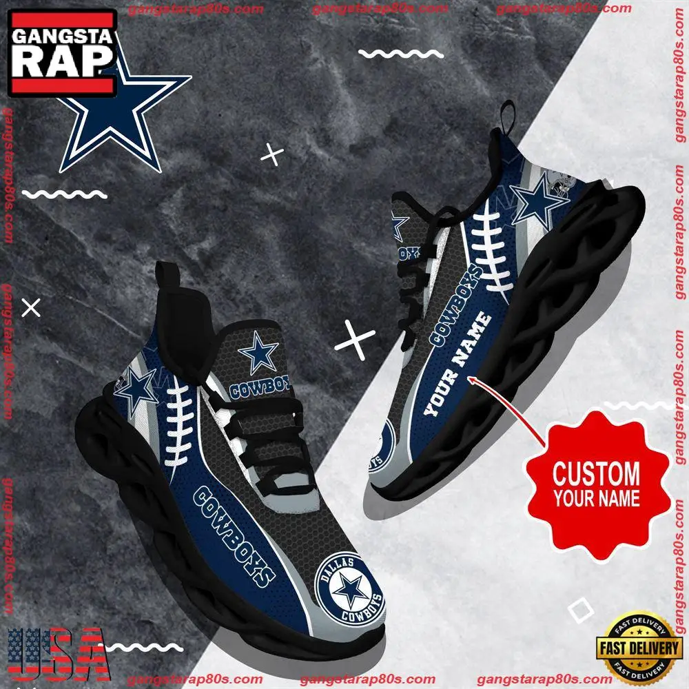 NFL Custom Name Dallas Cowboys Shoes Sport Loves Max Soul Shoes Running Sneakers