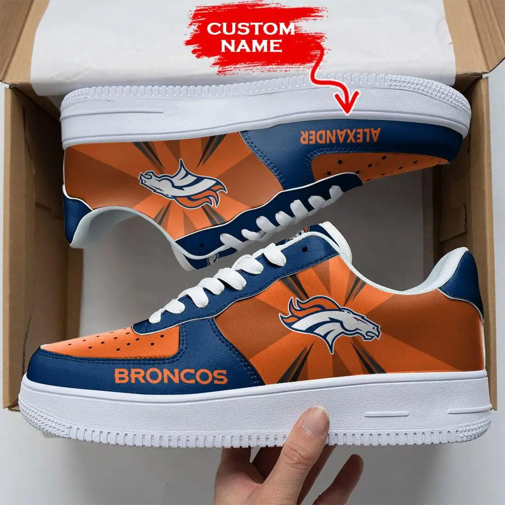NFL Custom Name Denver Broncos Custom Super Bowl Air Force 1 Shoes Sneakers For Fans NFL Custom Name Denver Broncos Custom Super Bowl Air Force 1 Shoes Sneakers For Fans - Image 1