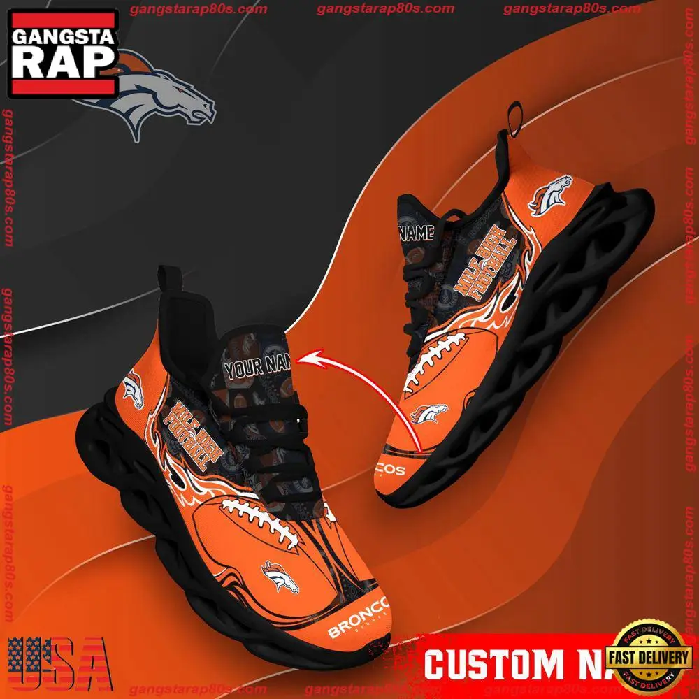 NFL Custom Name Denver Broncos Max Soul Shoes Running Sneakers NFL Custom Name Denver Broncos Max Soul Shoes Running Sneakers - Image 1