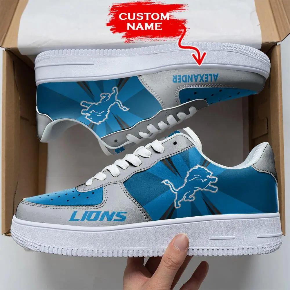 NFL Custom Name Detroit Lions Custom Super Bowl Air Force 1 Shoes Sneakers For Fans