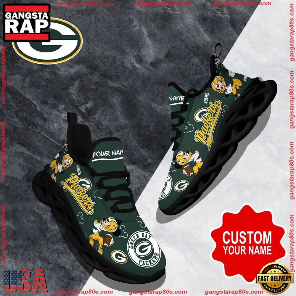 NFL Custom Name Green Bay Packers Christmas Max Soul Shoes Running Sneakers