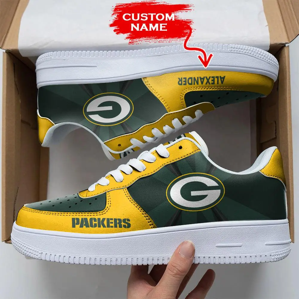 NFL Custom Name Green Bay Packers Custom Super Bowl Air Force 1 Shoes Sneakers For Fans