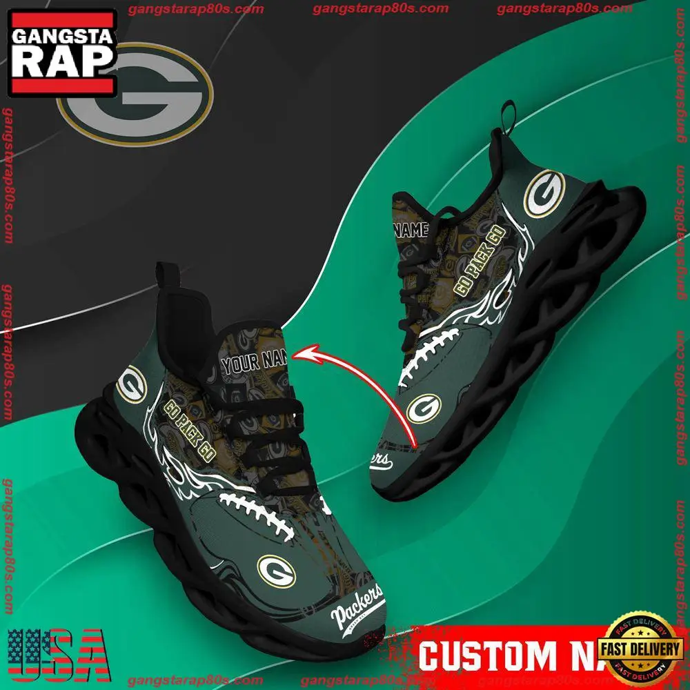 NFL Custom Name Green Bay Packers Max Soul Shoes Running Sneakers