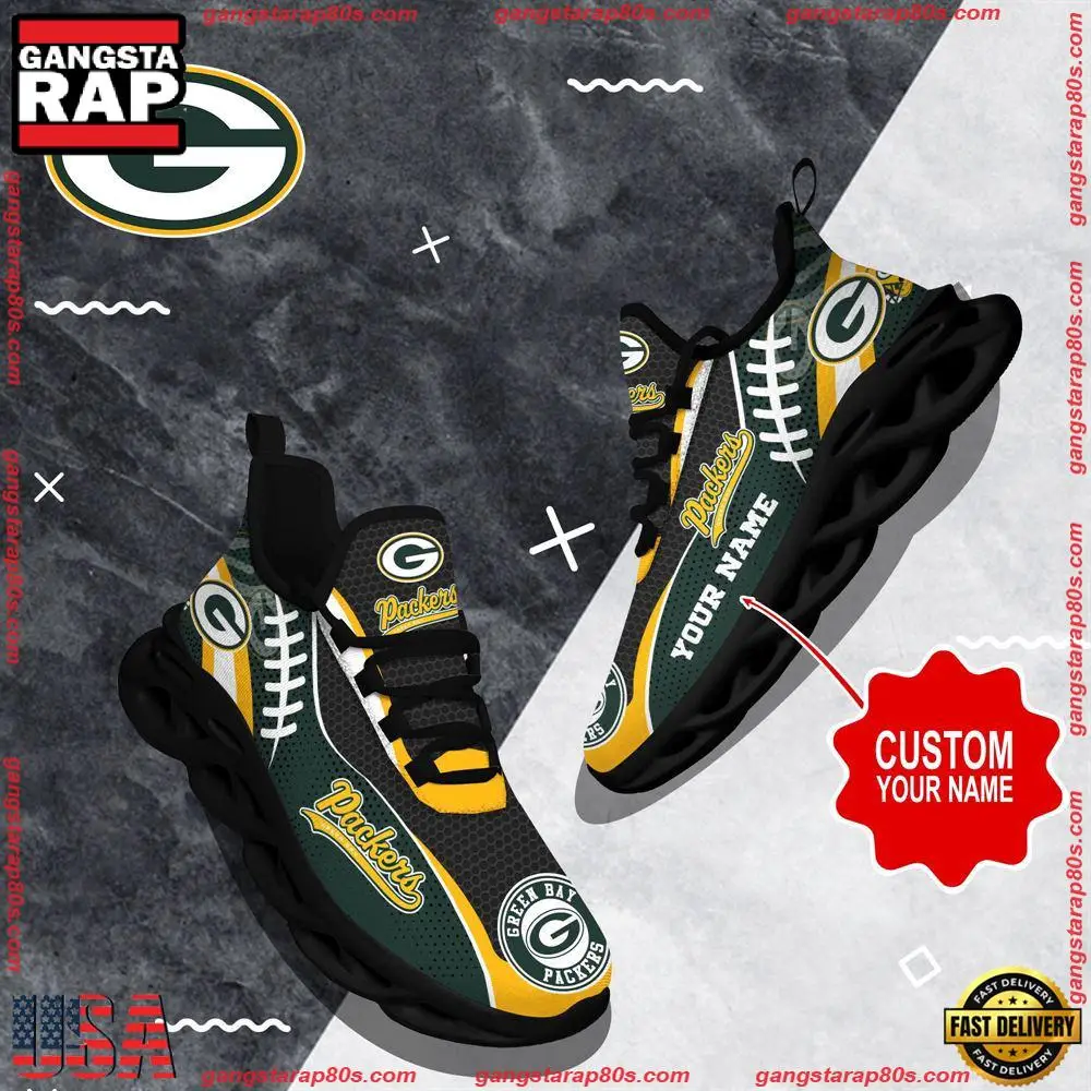 NFL Custom Name Green Bay Packers Shoes Sport Loves Max Soul Shoes Running Sneakers