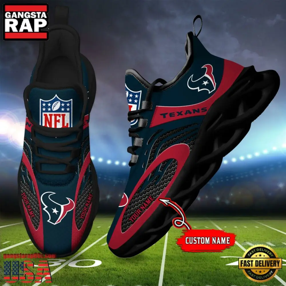 NFL Custom Name Houston Texans Limited New Design Max Soul Running Sneakers Shoes