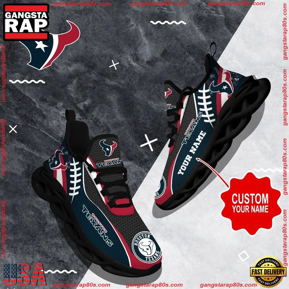 NFL Custom Name Houston Texans Shoes Sport Loves Max Soul Shoes Running Sneakers