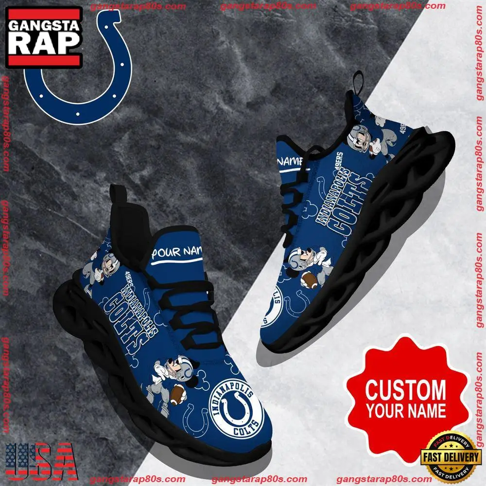 NFL Custom Name Indianapolis Colts Christmas Max Soul Shoes Running Sneakers
