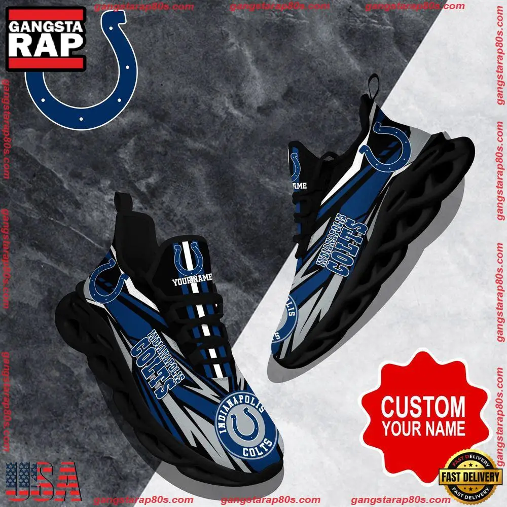 NFL Custom Name Indianapolis Colts Football Max Soul Shoes Running Sneakers NFL Custom Name Indianapolis Colts Football Max Soul Shoes Running Sneakers - Image 1